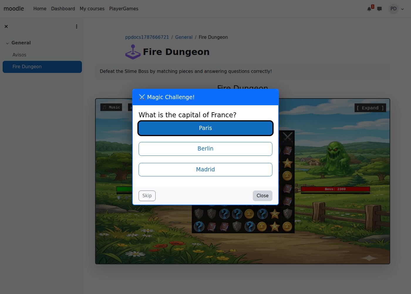 The question challenge as a native HTML dialog — centered, focus-managed, no Bootstrap JS dependency
